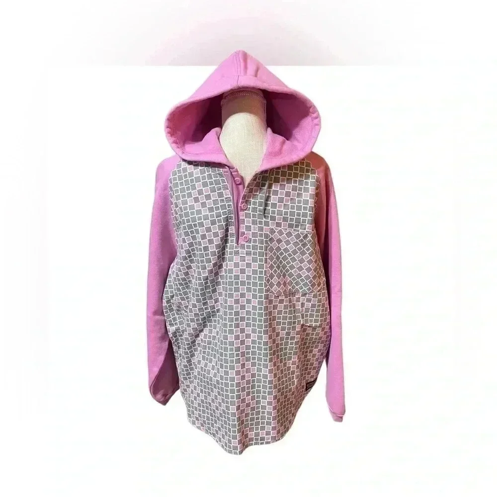 Levi's Skateboarding Hoodie Pink Gray Heavyweight Sweater Mens Size M New